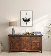 Sheesham Wood Sideboard in Scratch Resistant Provincial Teak Finish